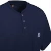 Carhartt Shirts: Men's Navy K84 NVY Cotton Short Sleeve Henley Shirt -Work Clothes Discount Store k84nvy carharttcd 01