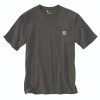 Carhartt Shirts: Men's K87 306 Peat Heavyweight Pocket Short Sleeve Loose Fit T Shirt -Work Clothes Discount Store k87 306 s19