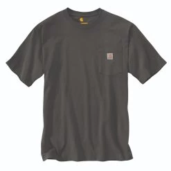 Carhartt Shirts: Men's K87 306 Peat Heavyweight Pocket Short Sleeve Loose Fit T Shirt