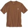 Carhartt Shirts: Men's K87 B00 Oiled Walnut Heather Heavyweight Pocket Short Sleeve Loose Fit T Shirt -Work Clothes Discount Store k87 b00 mf19