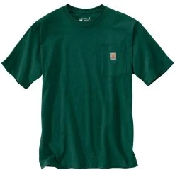 Carhartt Shirts: Men's K87 G55 North Woods Heather Heavyweight Pocket Short Sleeve Loose Fit T Shirt