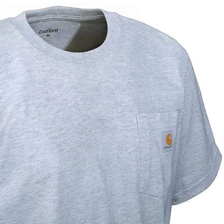 Carhartt Shirts: Men's K87 HGY Heather Grey Heavyweight Short Sleeve Loose Fit Pocket T Shirt 3 Carhartt Shirts: Men's K87 HGY Heather Grey Heavyweight Short Sleeve Loose Fit Pocket T Shirt