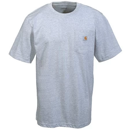 Carhartt Shirts: Men's K87 HGY Heather Grey Heavyweight Short Sleeve Loose Fit Pocket T Shirt 4 Carhartt Shirts: Men's K87 HGY Heather Grey Heavyweight Short Sleeve Loose Fit Pocket T Shirt - Image 2