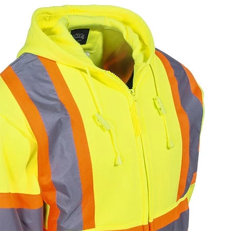 Key Sweatshirts: Men's 879 39 Hi-Vis Yellow ANSI Hooded Sweatshirt 4 Key Sweatshirts: Men's 879 39 Hi-Vis Yellow ANSI Hooded Sweatshirt - Image 2