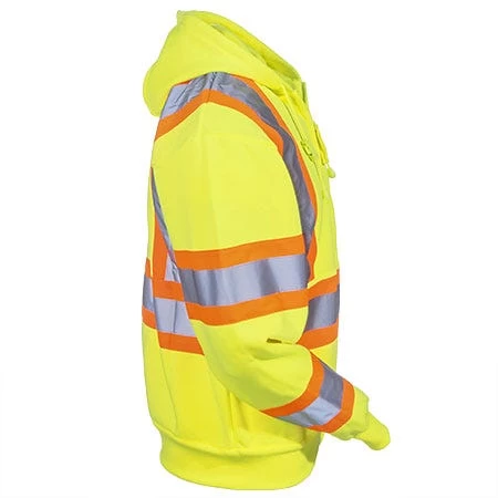 Key Sweatshirts: Men's 879 39 Hi-Vis Yellow ANSI Hooded Sweatshirt 7 Key Sweatshirts: Men's 879 39 Hi-Vis Yellow ANSI Hooded Sweatshirt - Image 5