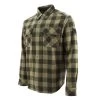 CAT Apparel Shirts: Men's 1610031 13229 Khaki Army Moss Buffalo Check Flannel Overshirt -Work Clothes Discount Store khakiedit