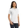 Port Authority Shirts: Women's White Cotton Knit Polo Shirt L420 WHT -Work Clothes Discount Store l420 white model 3q 082018