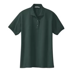 Port Authority Shirts: Women's Silk Touch Green Shirt L500 DGR -Work Clothes Discount Store l500 darkgreen flat front