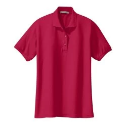 Port Authority Shirts: Women's Red Polo Shirt L500 RED -Work Clothes Discount Store l500 red flat front