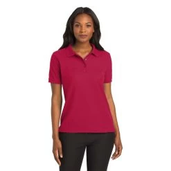 Port Authority Shirts: Women's Red Polo Shirt L500 RED -Work Clothes Discount Store l500 red model front 082018