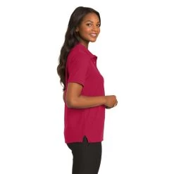 Port Authority Shirts: Women's Red Polo Shirt L500 RED -Work Clothes Discount Store l500 red model side 082018