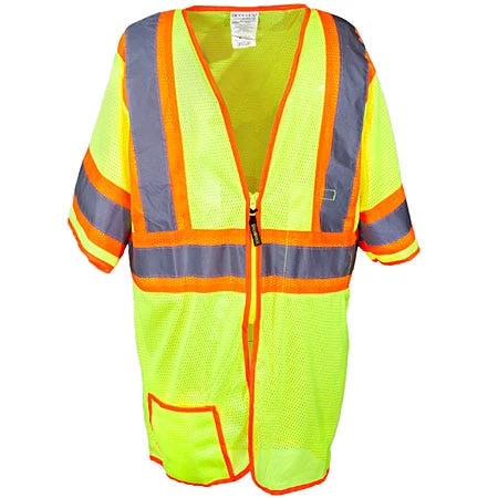 Occunomix Vests: Two Tone Hi-Vis Yellow Classic Mesh Safety Vest LUX HSCLC3Z YEL 4 Occunomix Vests: Two Tone Hi-Vis Yellow Classic Mesh Safety Vest LUX HSCLC3Z YEL - Image 2