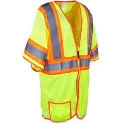 Occunomix Vests: Two Tone Hi-Vis Yellow Classic Mesh Safety Vest LUX HSCLC3Z YEL 7 Occunomix Vests: Two Tone Hi-Vis Yellow Classic Mesh Safety Vest LUX HSCLC3Z YEL -Work Clothes Discount Store lux hsclc3z grn occuluxr 01