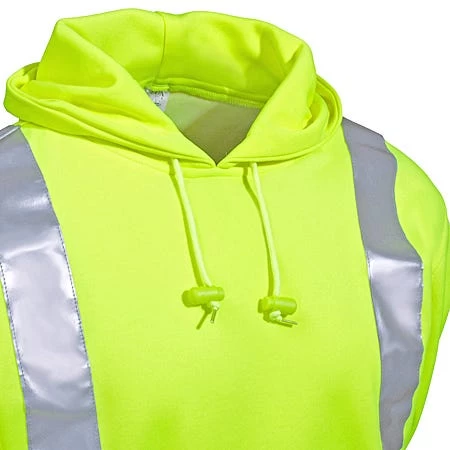 Occunomix Sweatshirts: Men's High Visibility Cotton Blend Hooded Sweatshirt OCCLUX-SWTLH Y 4 Occunomix Sweatshirts: Men's High Visibility Cotton Blend Hooded Sweatshirt OCCLUX-SWTLH Y - Image 2