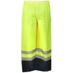 Occunomix Pants: Men's High Visibility Yellow Rain Pants LUX TENR YEL