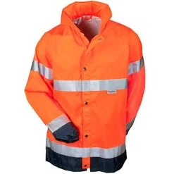 Occunomix Jackets: Men's Hi Vis Orange Waterproof Rain Jacket LUX TJR ORG -Work Clothes Discount Store lux tjrorg occuluxf 01