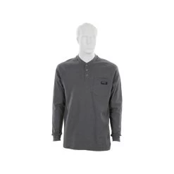 MCR Safety: Men's H1G Gray Flame Resistant (FR) Long Sleeve Henley Shirt -Work Clothes Discount Store mcr h1g 1 xhiresedit