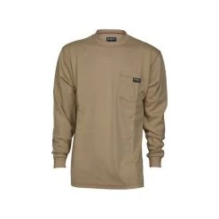 MCR Safety: Men's LST1T Tan Flame Resistant FR Long Sleeve Work Shirts