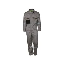 MCR Safety Coveralls: Men's SBC2011 Gray Summit Breeze FR Long Sleeve Coveralls