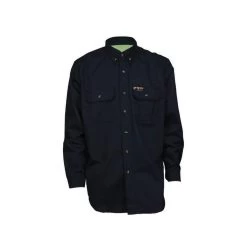 MCR Safety Shirts: Men's SBS2002 Navy FR Summit Breeze Long Sleeve Button Down Shirt