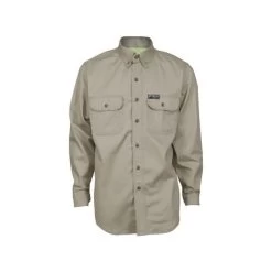 MCR Safety Shirts: Men's SBS2003 Tan FR Summit Breeze Long Sleeve Button Down Shirt