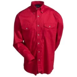 Wrangler Shirts: Men's Red MP3522 R Twill Long Sleeve Western Shirt -Work Clothes Discount Store mp3522r 1