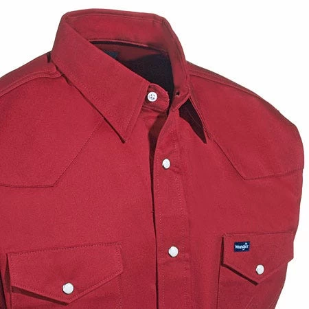 Wrangler Shirts: Men's Red MS70619 Cowboy Cut Long Sleeve Twill Shirt 4 Wrangler Shirts: Men's Red MS70619 Cowboy Cut Long Sleeve Twill Shirt - Image 2