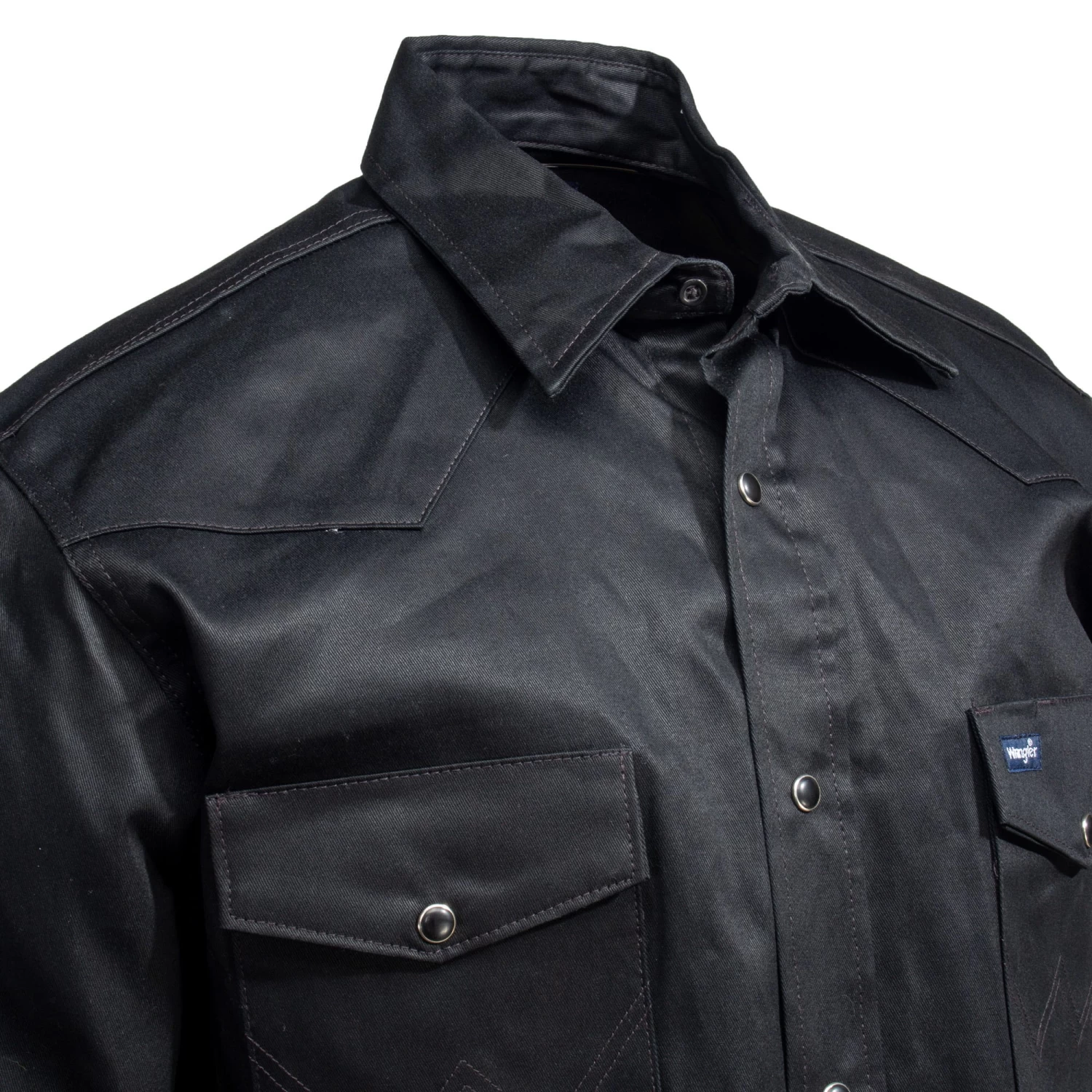 Wrangler Shirts: Men's Black MS70819 Cowboy Cut Long Sleeve Twill Shirt 4 Wrangler Shirts: Men's Black MS70819 Cowboy Cut Long Sleeve Twill Shirt - Image 2