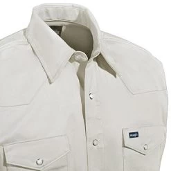 Wrangler Shirts: Men's Stone MS71319 Cowboy Cut Long Sleeve Twill Shirt 7 Wrangler Shirts: Men's Stone MS71319 Cowboy Cut Long Sleeve Twill Shirt -Work Clothes Discount Store ms71319 3