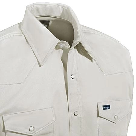 Wrangler Shirts: Men's Stone MS71319 Cowboy Cut Long Sleeve Twill Shirt 5 Wrangler Shirts: Men's Stone MS71319 Cowboy Cut Long Sleeve Twill Shirt - Image 3