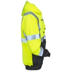 Occunomix Sweatshirts: Men's LUX SWTHZBK High Viz Black Bottom Full-Zip Sweatshirt -Work Clothes Discount Store occunomix lux swthzbk r 01