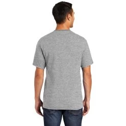 Port & Company Shirts: Men's PC55 AH Athletic Heather Core Blend Tee -Work Clothes Discount Store pc55 athleticheather model back