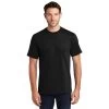 Port & Company Shirts: Men's Black PC61 JBK Cotton Essential Tee Shirt -Work Clothes Discount Store pc61 jetblack model front