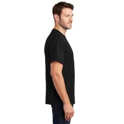 Port & Company Shirts: Men's Black PC61 JBK Cotton Essential Tee Shirt 10 Port & Company Shirts: Men's Black PC61 JBK Cotton Essential Tee Shirt -Work Clothes Discount Store pc61 jetblack model side