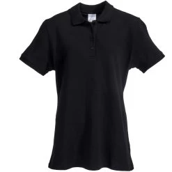 Port & Company Shirts: Women's Jet Black LKP1500 JBK Ring Spun Polo Shirt