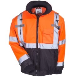 Radians Jackets: Men's SJ110B 3ZOS High-Visibility Safety Zip-Out Hooded Safety Jacket -Work Clothes Discount Store radians sj110b 3z0s f 01