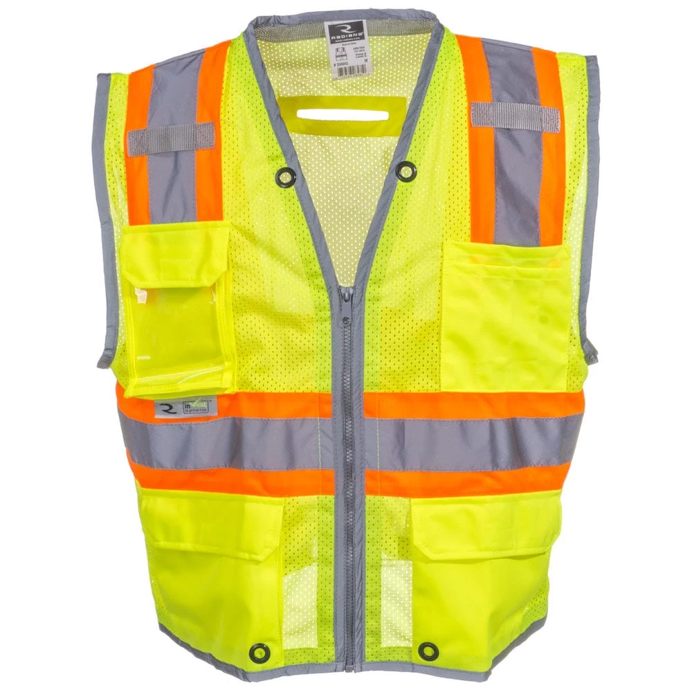 Radians Vests: Unisex High Visibility SV6H G Green ANSI Class 2 Pocketed Vest 4 Radians Vests: Unisex High Visibility SV6H G Green ANSI Class 2 Pocketed Vest - Image 2
