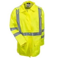 Radians Jackets: Unisex RW10 3S1Y High Visibility Green Waterproof Jacket -Work Clothes Discount Store radwear rw10 3s1y f 01