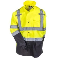 Radians Jackets: Unisex RW30 3Z1Y Hi Vis ANSI Class 3 Hooded Rain Jacket -Work Clothes Discount Store radwear rw30 3z1y f 01