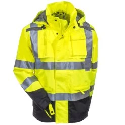 Radians Jackets: Unisex Hi Vis RW32 3Z1Y Green ANSI Class 3 Rain Jacket -Work Clothes Discount Store radwear rw32 3z1y f 01