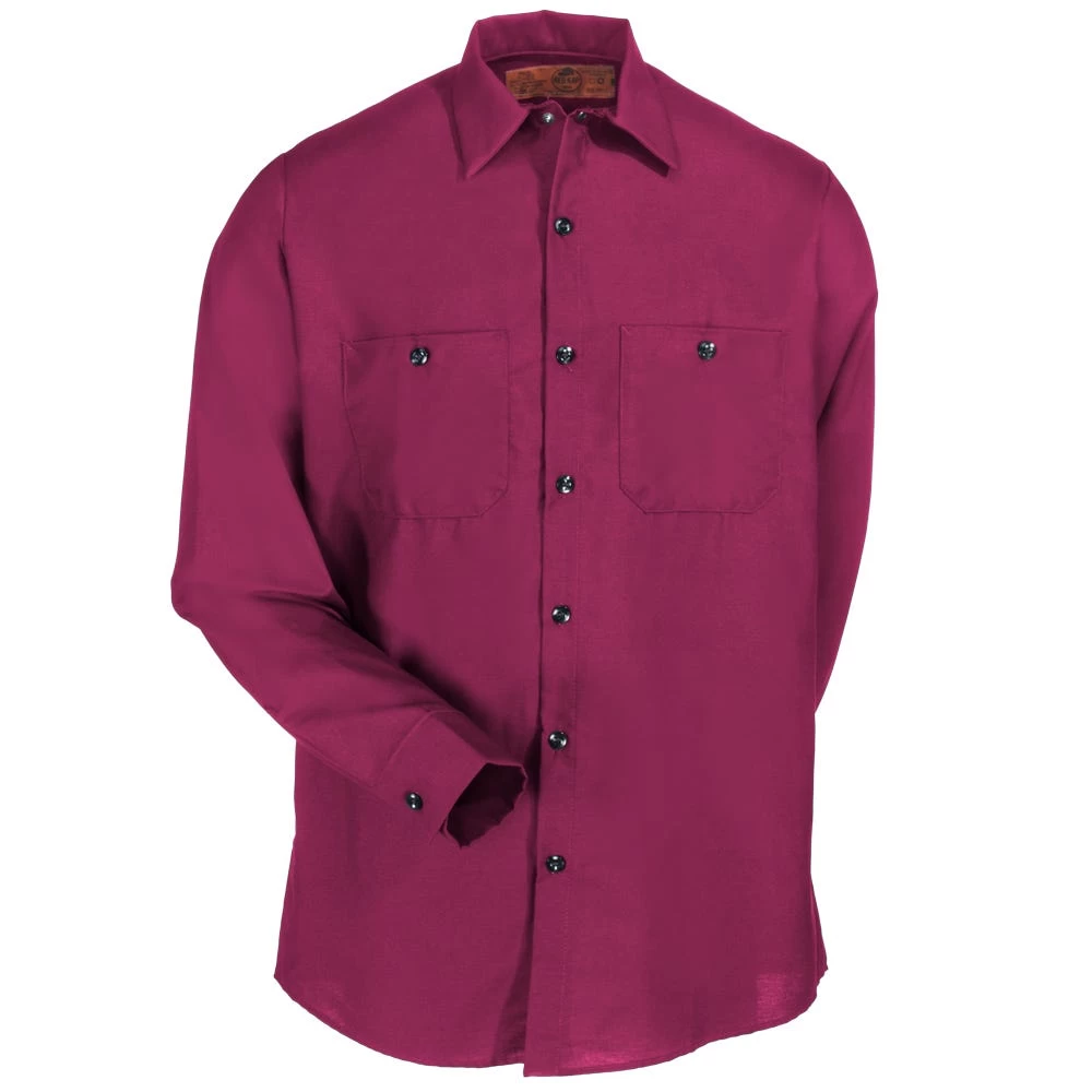 Red Kap Shirts: Men's SP14 BY Burgundy Long-Sleeve Industrial Work Shirt 4 Red Kap Shirts: Men's SP14 BY Burgundy Long-Sleeve Industrial Work Shirt - Image 2