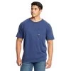 Ariat Rebar Shirt: Men's 10025378 Navy Heather Rebar Cotton Strong T-Shirt -Work Clothes Discount Store s19 mns work 10025378 front