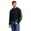 Ariat FR Shirts: Men's 10026434 Black Roughneck Skull Logo T-Shirt