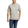 Ariat Rebar Shirt: Men's 10025373 Heather Grey Rebar Cotton Strong T-Shirt -Work Clothes Discount Store s19 mns work lacunha 10025373 front
