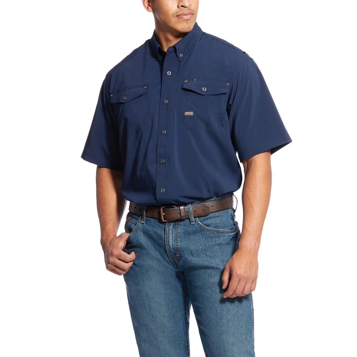 Ariat Rebar Shirts: Men's 10025388 Navy VentTEK DuraStretch Tough Work Shirt 3 Ariat Rebar Shirts: Men's 10025388 Navy VentTEK DuraStretch Tough Work Shirt