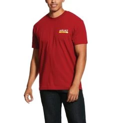 Ariat Rebar Shirt: Men's 10030302 Rio Red Rebar Cotton Strong Roughneck Graphic T-Shirt -Work Clothes Discount Store s20 mns work gaglione 10030302 front