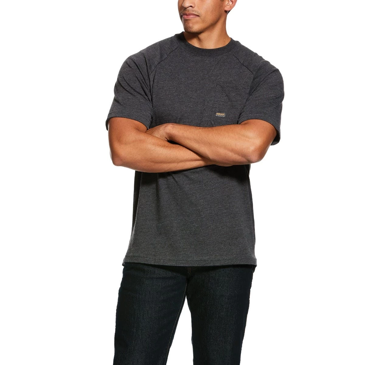 Ariat Shirt: Men's 10031018 Charcoal Heather Rebar Cotton Strong T-Shirt 3 Ariat Shirt: Men's 10031018 Charcoal Heather Rebar Cotton Strong T-Shirt
