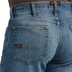 Ariat Rebar Jeans: Men's 10039288 Edgewood Rebar M5 Basic Stackable Straight Leg Jeans -Work Clothes Discount Store s22 mns work 10039288 detail02