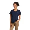 Ariat Rebar Shirts: Women's 10039159 Navy Cotton Strong Wrench Graphic T-Shirt -Work Clothes Discount Store s22 wms work 10039159 front