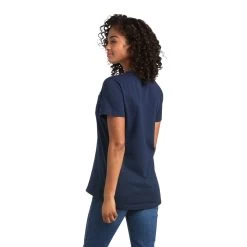 Ariat Rebar Shirts: Women's 10039484 Navy Eclipse Cotton Strong T-Shirt -Work Clothes Discount Store s22 wms work 10039484 back